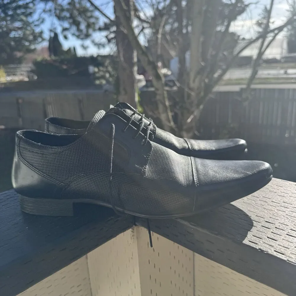 Asos Mens Leather Oxford Shoes Black‎ Pointed Toe Size 12 Sung Jinwoo Cosplay